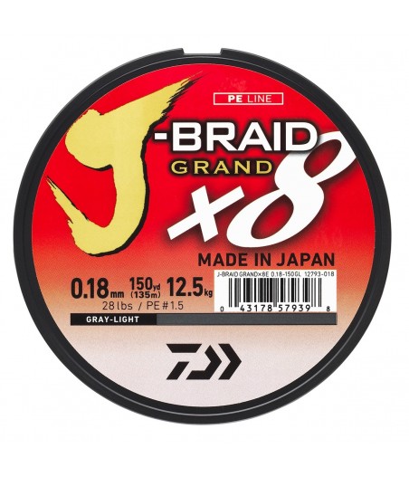 Tresse Daiwa J-Braid GRAND 0.06 mm CHARTREUSE 135m