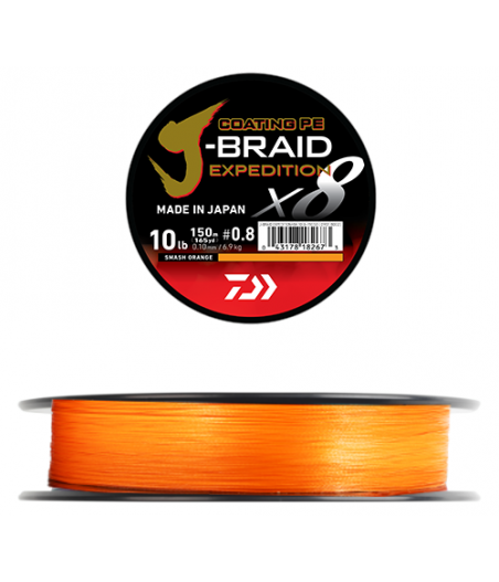 Tresse Daiwa J-Braid EXPEDITION 0.06 mm ORANGE 150m